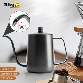 1 BUC Cafea se Toarna Peste Fierbător 350/600ml din Oțel Inoxidabil pentru Espresso Lung și Îngust Cioc Oală de Mână fabricare a Berii de Cafea Accesoriu Oală Aragaz