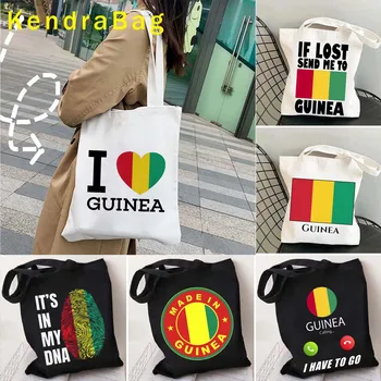 Guineea Pavilion Nativ Mândria Țării Harta Amuzant Guineea Dragoste Inima Patriotic Cadouri De Umăr Panza Tote Sac Harajuku Cumparator Genți De Mână