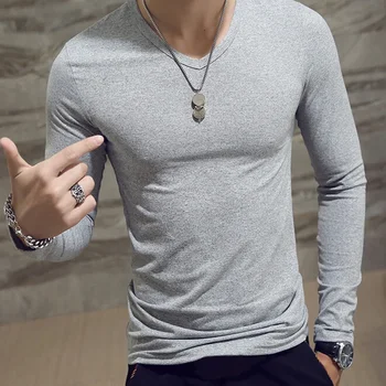 B1409 De Moda Fierbinte De Vânzare Clasic Cu Maneca Lunga T-Shirt Pentru Bărbați Fitness Camasi Slim Fit Shirt Designer Solid Teuri Topuri